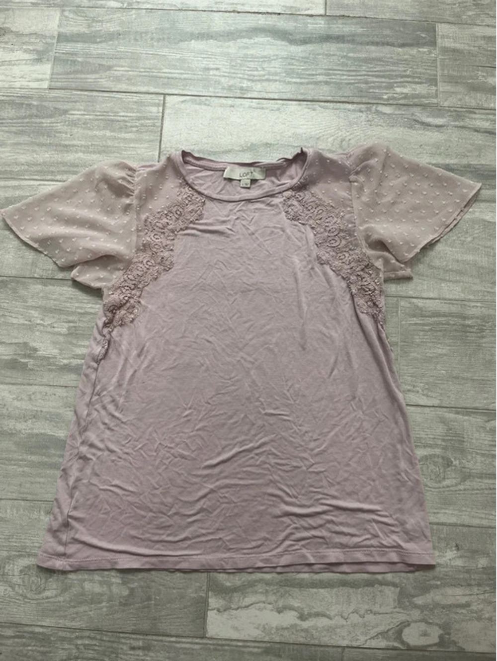 Loft Lilac Top with Lace Detailing